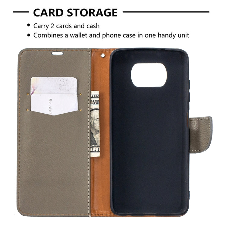 For Xiaomi Poco X3 Litchi Texture Pure Color Horizontal Flip Leather Case with Holder & Card Slots & Wallet & Lanyard
