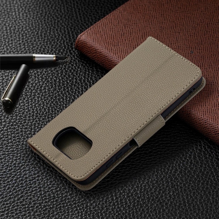 For Xiaomi Poco X3 Litchi Texture Pure Color Horizontal Flip Leather Case with Holder & Card Slots & Wallet & Lanyard