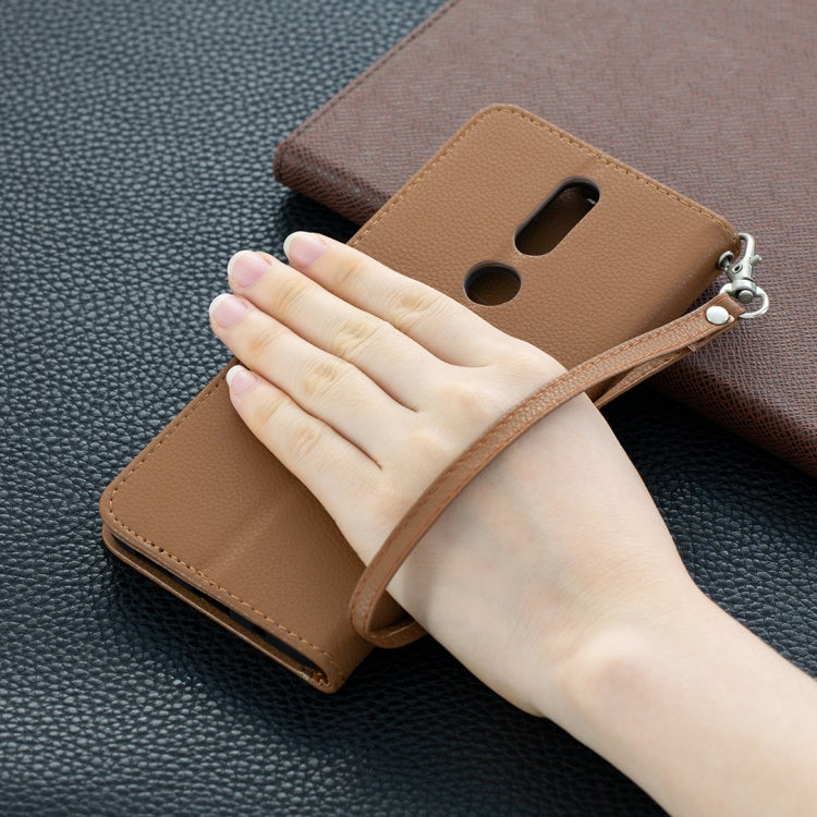 For Nokia 2.4 Litchi Texture Pure Color Horizontal Flip Leather Case with Holder & Card Slots & Wallet & Lanyard