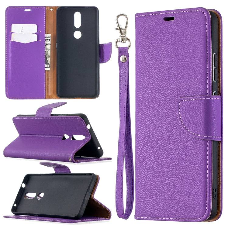 For Nokia 2.4 Litchi Texture Pure Color Horizontal Flip Leather Case with Holder & Card Slots & Wallet & Lanyard