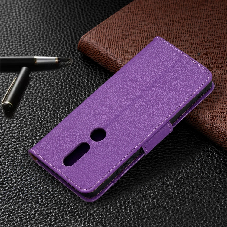For Nokia 2.4 Litchi Texture Pure Color Horizontal Flip Leather Case with Holder & Card Slots & Wallet & Lanyard