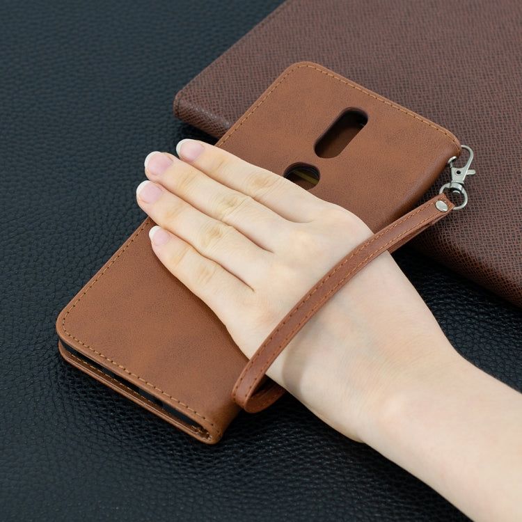 For Nokia 2.4 Retro Lambskin Texture Pure Color Horizontal Flip PU Leather Case with Holder & Card Slots & Wallet & Lanyard