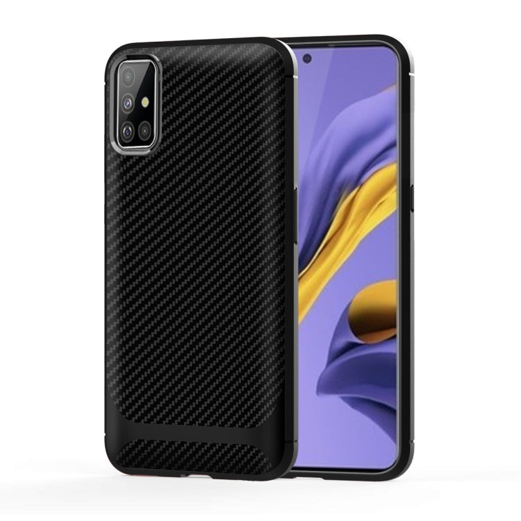 For OPPO A52 / A72 / A92 Carbon Fiber Texture Shockproof TPU Protective Case