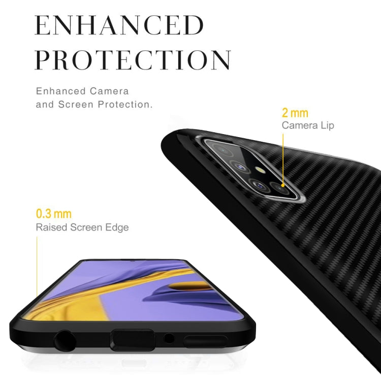 For OPPO A52 / A72 / A92 Carbon Fiber Texture Shockproof TPU Protective Case