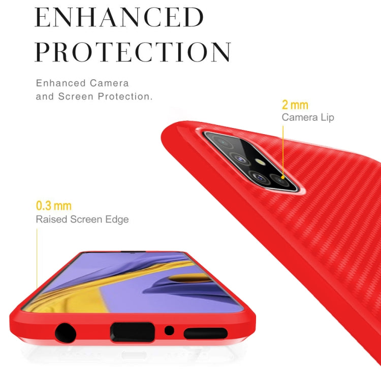For OPPO A52 / A72 / A92 Carbon Fiber Texture Shockproof TPU Protective Case