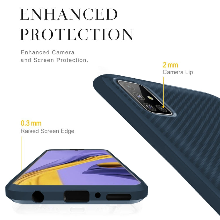 For OPPO A52 / A72 / A92 Carbon Fiber Texture Shockproof TPU Protective Case