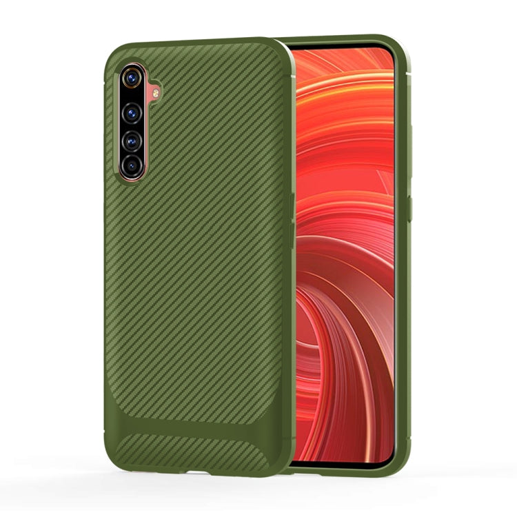 For OPPO Realme 6 Carbon Fiber Texture Shockproof TPU Protective Case