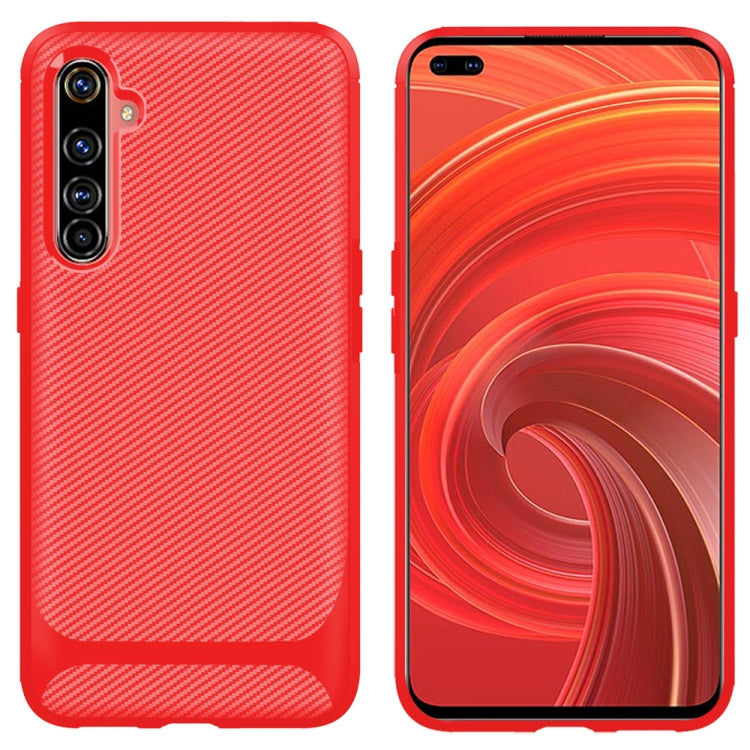 For OPPO Realme 6 Pro Carbon Fiber Texture Shockproof TPU Protective Case