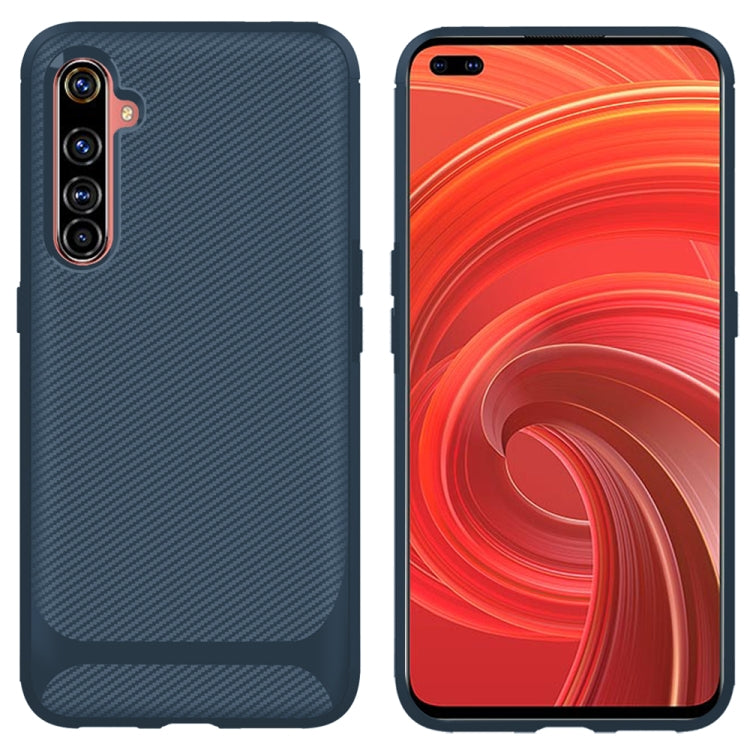 For OPPO Realme 6 Pro Carbon Fiber Texture Shockproof TPU Protective Case