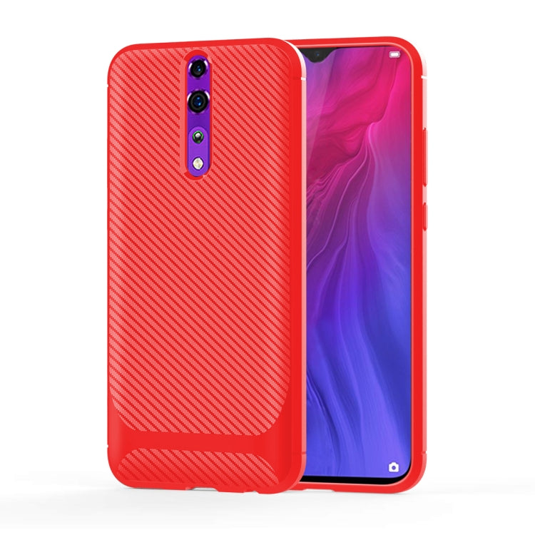 For OPPO Reno Carbon Fiber Texture Shockproof TPU Protective Case