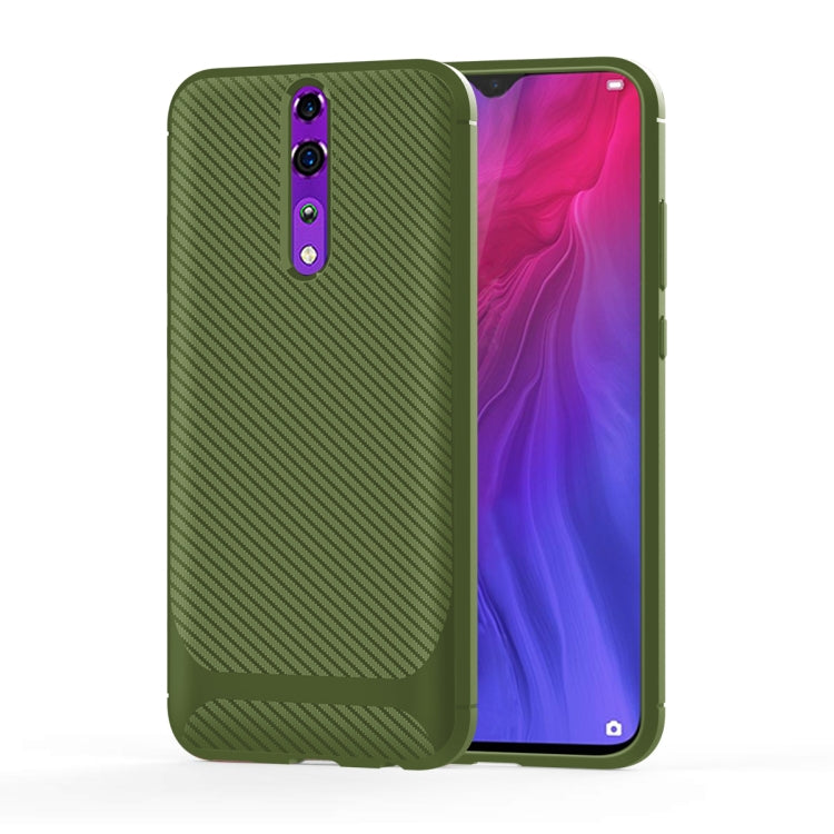 For OPPO Reno Carbon Fiber Texture Shockproof TPU Protective Case