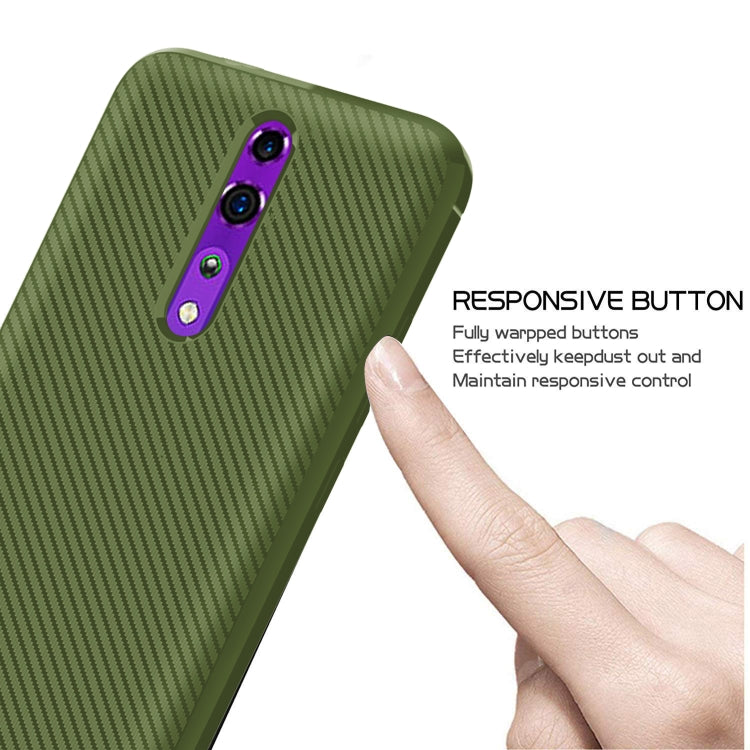 For OPPO Reno Carbon Fiber Texture Shockproof TPU Protective Case