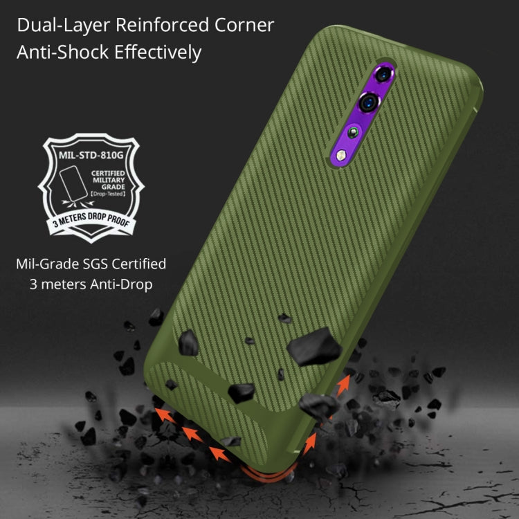 For OPPO Reno Carbon Fiber Texture Shockproof TPU Protective Case