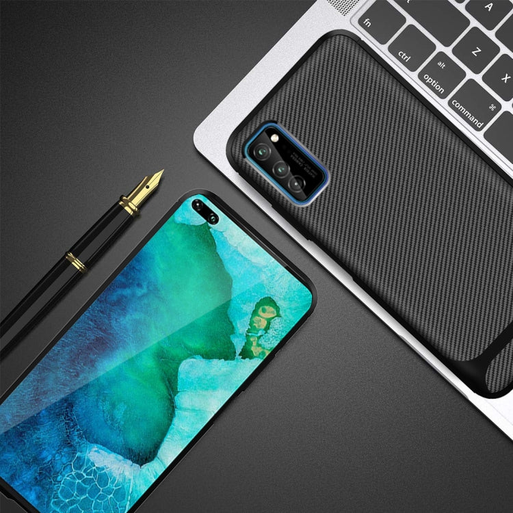 For OPPO Reno4 Pro Carbon Fiber Texture Shockproof TPU Protective Case