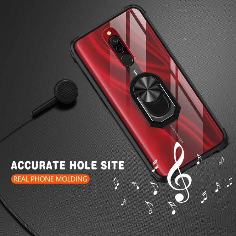 For Xiaomi Redmi 8A Shockproof Transparent TPU + Acrylic Protective Case with Ring Holder