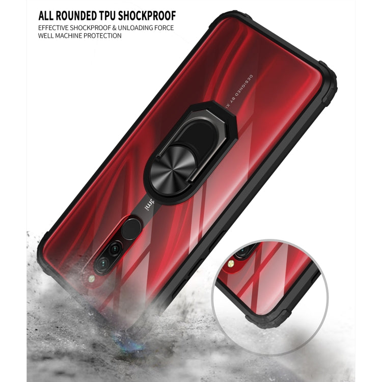 For Xiaomi Redmi 8A Shockproof Transparent TPU + Acrylic Protective Case with Ring Holder