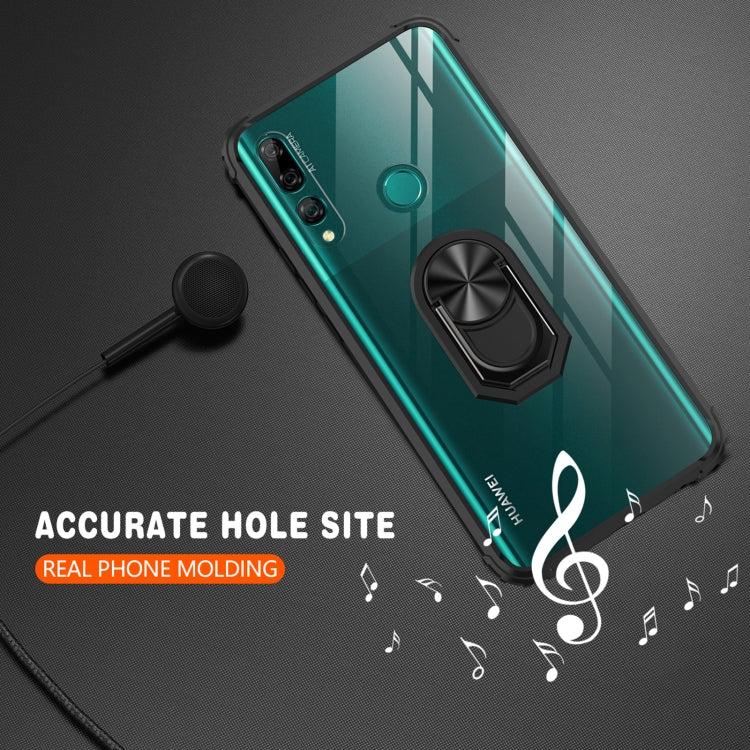For Huawei Y9 Prime (2019) Shockproof Transparent TPU + Acrylic Protective Case with Ring Holder