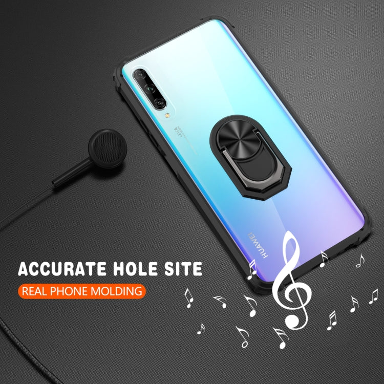 For Huawei Y9s Shockproof Transparent TPU + Acrylic Protective Case with Ring Holder