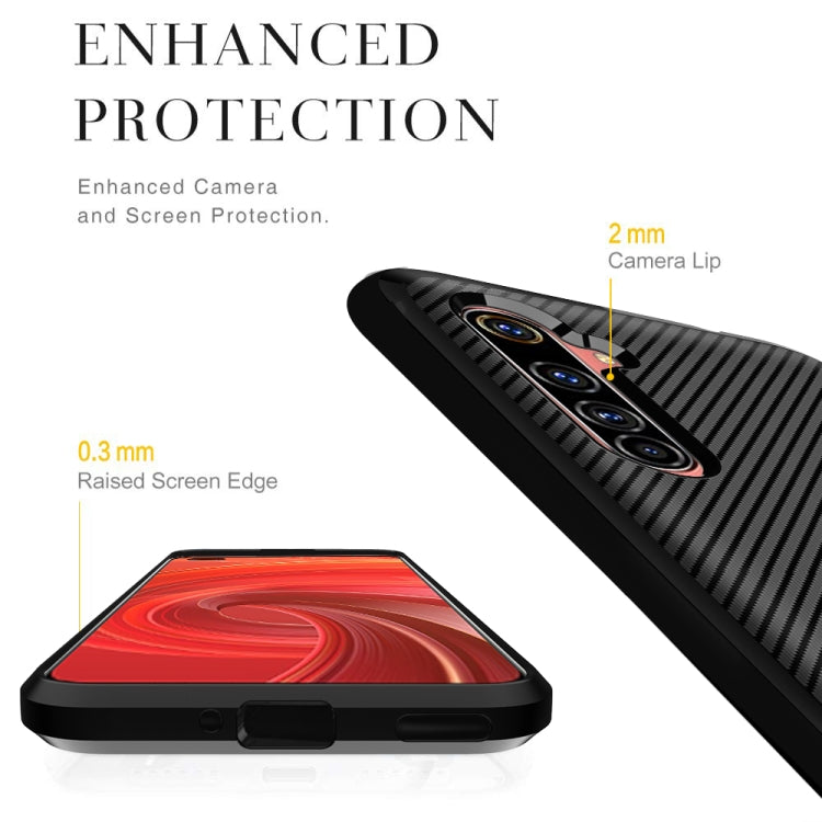 For OnePlus Nord Carbon Fiber Texture Shockproof TPU Protective Case