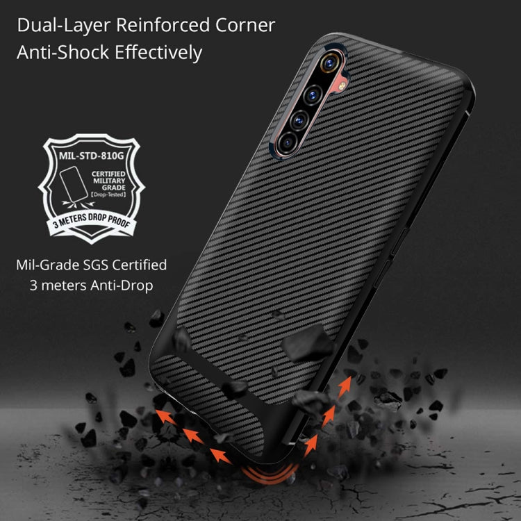 For OnePlus Nord Carbon Fiber Texture Shockproof TPU Protective Case