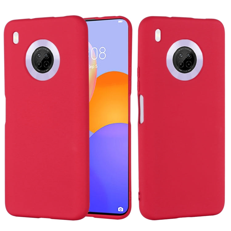 For Huawei Y9a Pure Color Liquid Silicone Shockproof Full Coverage Case