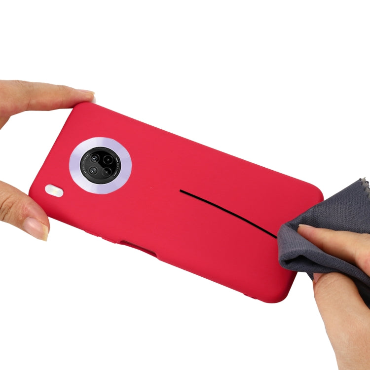 For Huawei Y9a Pure Color Liquid Silicone Shockproof Full Coverage Case