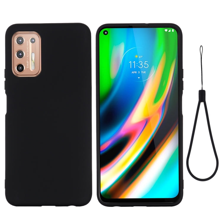 For Motorola Moto G9 Plus Pure Color Liquid Silicone Shockproof Full Coverage Case