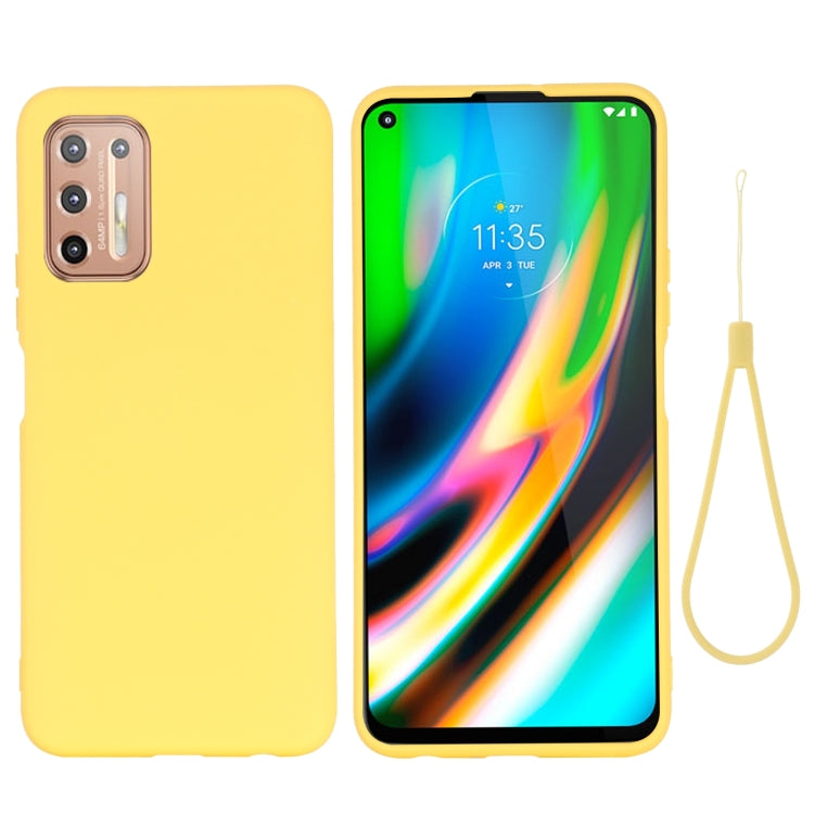 For Motorola Moto G9 Plus Pure Color Liquid Silicone Shockproof Full Coverage Case