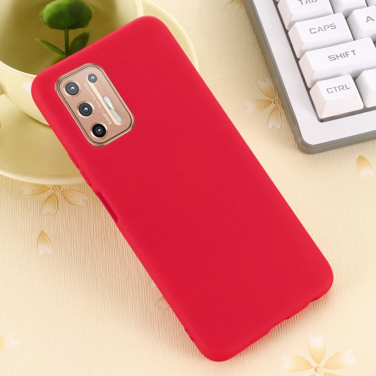 For Motorola Moto G9 Plus Pure Color Liquid Silicone Shockproof Full Coverage Case