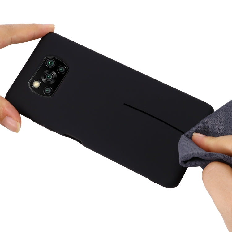 For Xiaomi Poco X3 NFC Pure Color Liquid Silicone Shockproof Full Coverage Case