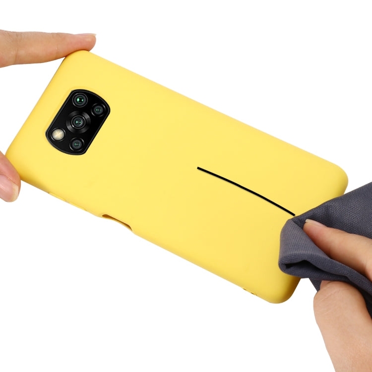 For Xiaomi Poco X3 NFC Pure Color Liquid Silicone Shockproof Full Coverage Case