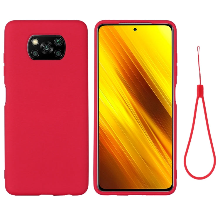 For Xiaomi Poco X3 NFC Pure Color Liquid Silicone Shockproof Full Coverage Case