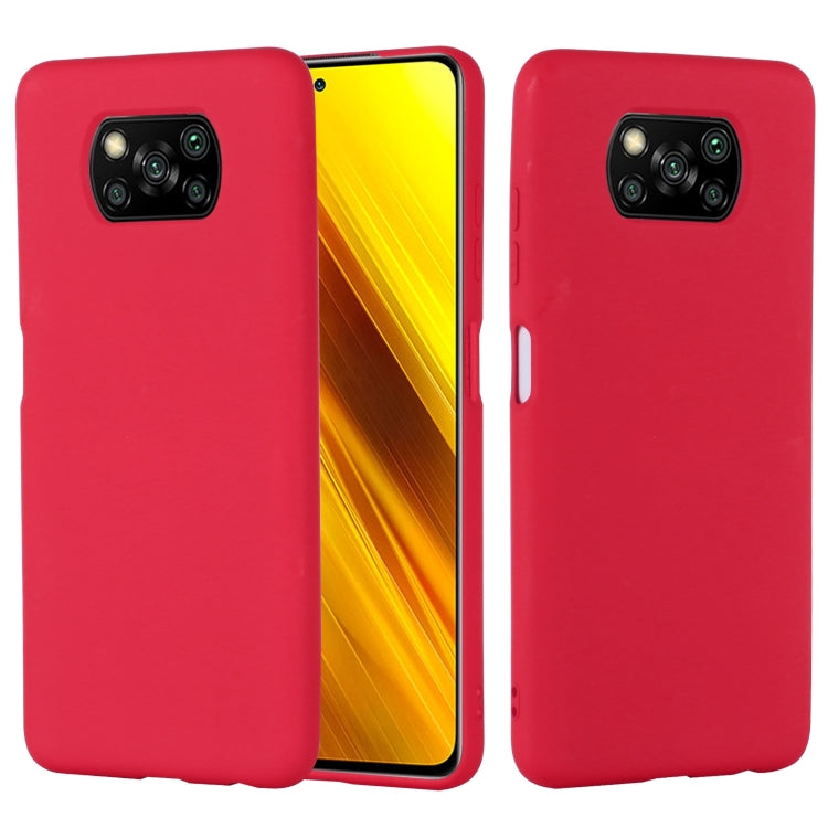 For Xiaomi Poco X3 NFC Pure Color Liquid Silicone Shockproof Full Coverage Case
