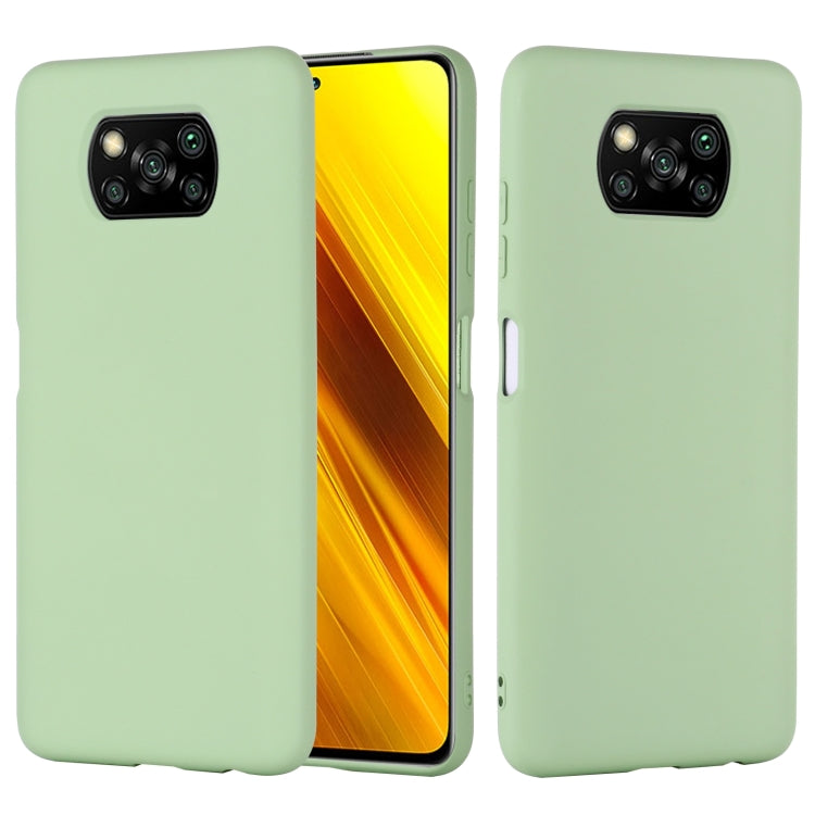 For Xiaomi Poco X3 NFC Pure Color Liquid Silicone Shockproof Full Coverage Case