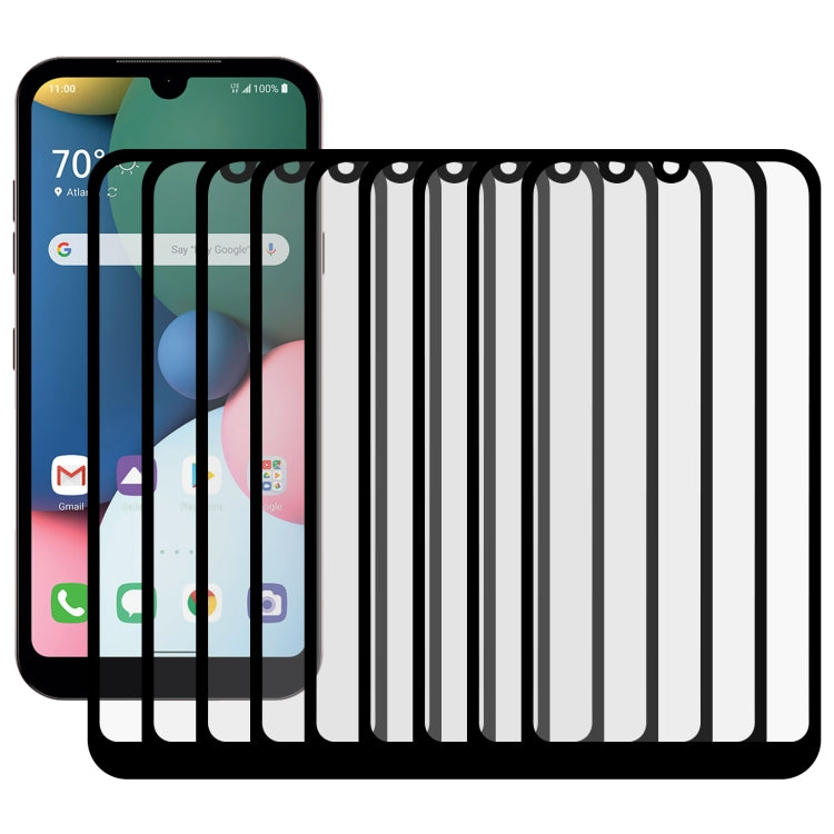 For LG Fortune 3 25 PCS Full Glue Full Screen Tempered Glass Film