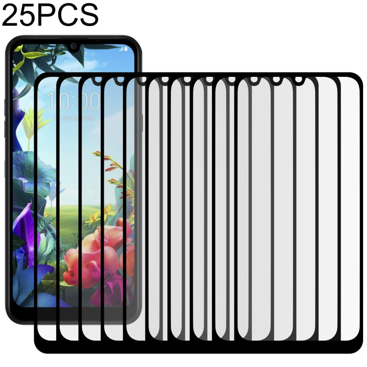 For LG K40S 25 PCS Full Glue Full Screen Tempered Glass Film