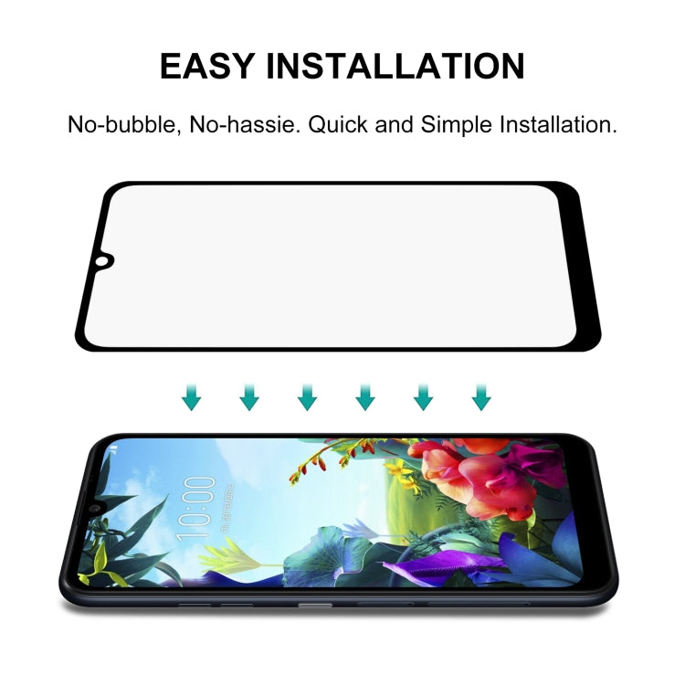 For LG K40S 25 PCS Full Glue Full Screen Tempered Glass Film