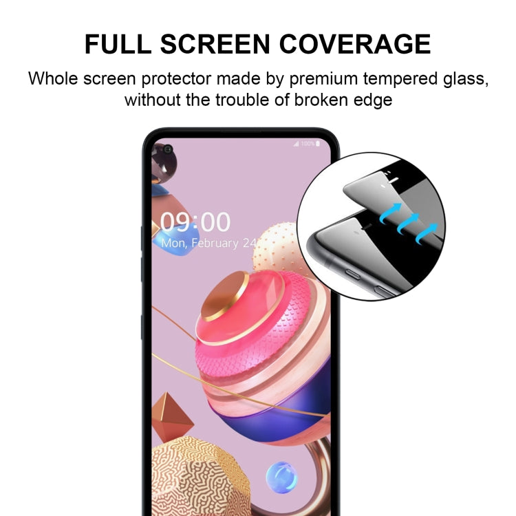 For LG K51S 25 PCS Full Glue Full Screen Tempered Glass Film