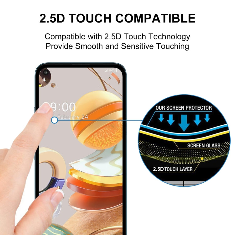 For LG K61 25 PCS Full Glue Full Screen Tempered Glass Film