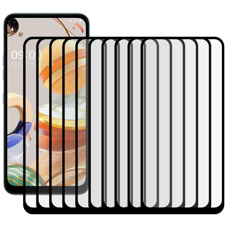 For LG K61 25 PCS Full Glue Full Screen Tempered Glass Film