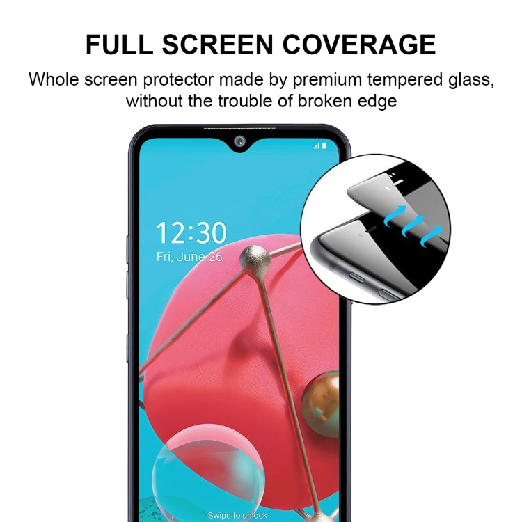 For LG Q51 25 PCS Full Glue Full Screen Tempered Glass Film