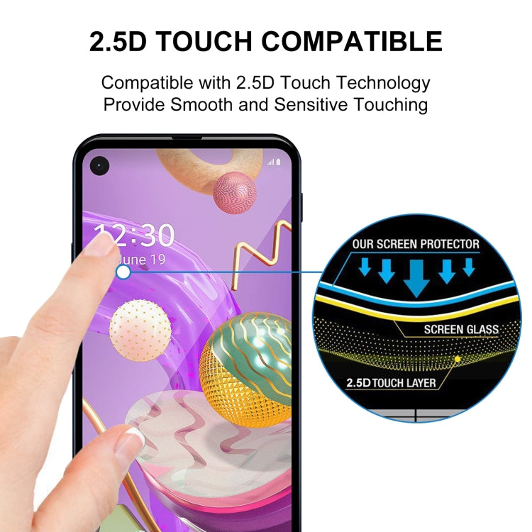 For LG Q70 25 PCS Full Glue Full Screen Tempered Glass Film