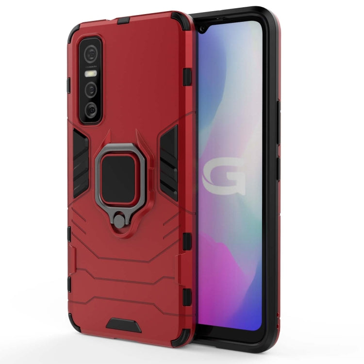 For vivo Y73s PC + TPU Shockproof Protective Case with Magnetic Ring Holder