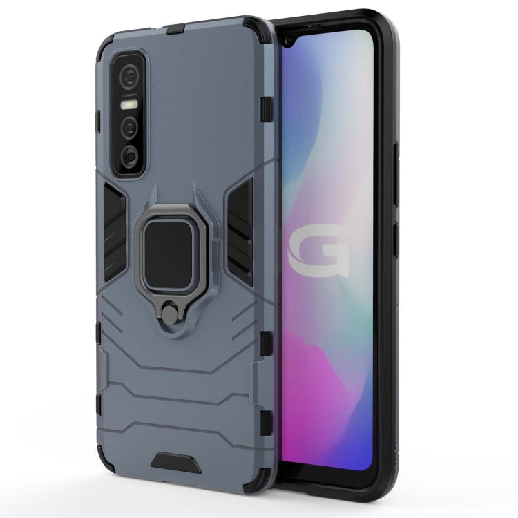 For vivo Y73s PC + TPU Shockproof Protective Case with Magnetic Ring Holder