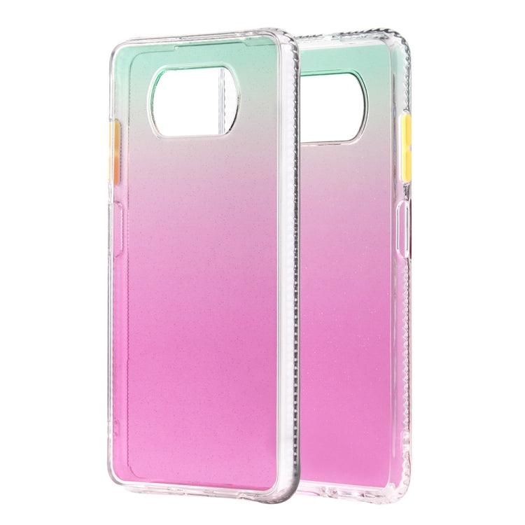 For Xiaomi Mi Poco X3 / NFC Gradient Shockproof TPU Case with Detachable Buttons