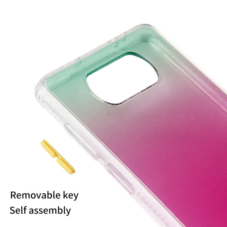 For Xiaomi Mi Poco X3 / NFC Gradient Shockproof TPU Case with Detachable Buttons