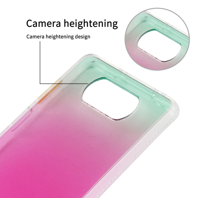 For Xiaomi Mi Poco X3 / NFC Gradient Shockproof TPU Case with Detachable Buttons