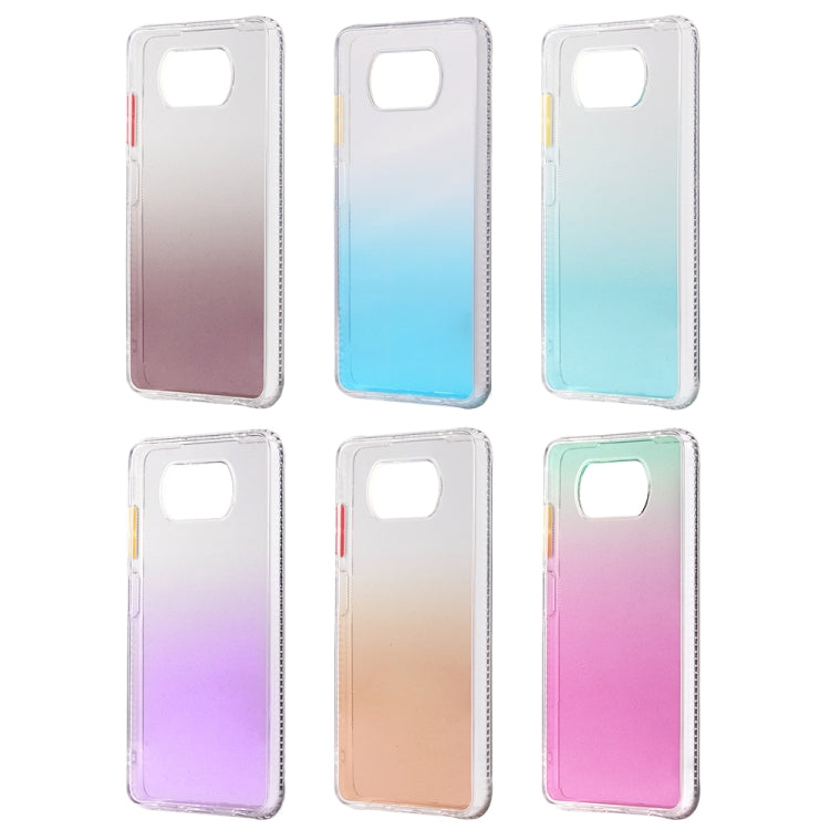 For Xiaomi Mi Poco X3 / NFC Gradient Shockproof TPU Case with Detachable Buttons