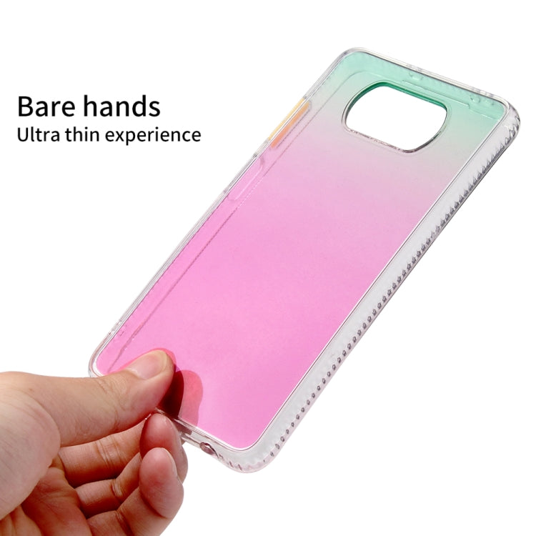 For Xiaomi Mi Poco X3 / NFC Gradient Shockproof TPU Case with Detachable Buttons