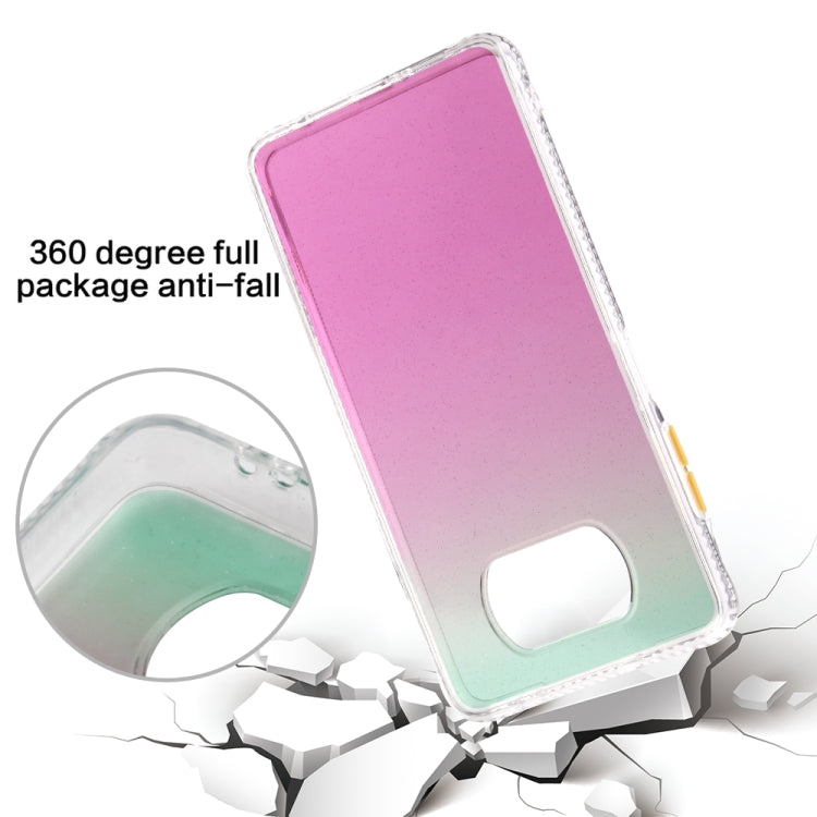 For Xiaomi Mi Poco X3 / NFC Gradient Shockproof TPU Case with Detachable Buttons